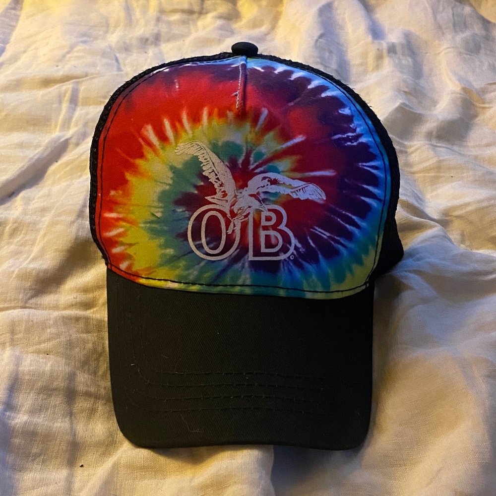 Tie-Dye Trucker Hat with OB Logo (Ocean Beach San Diego)